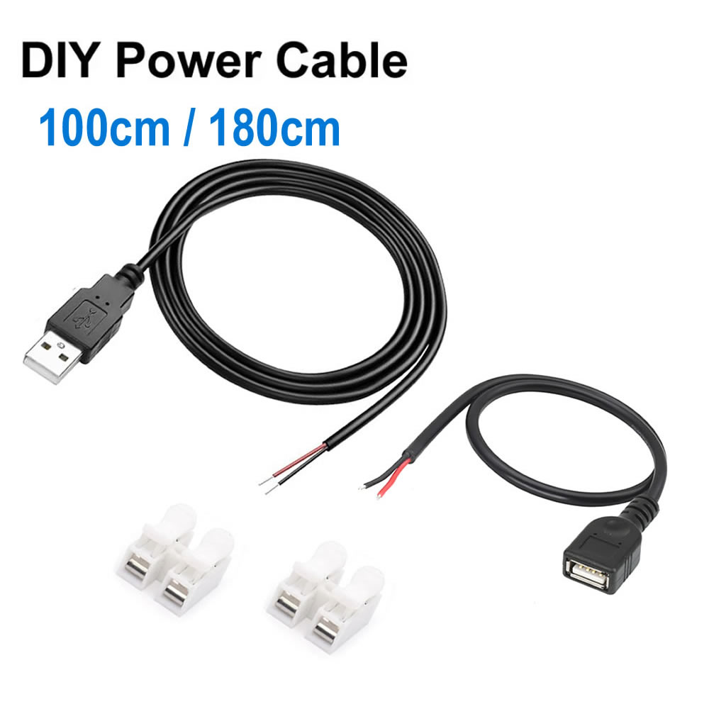 Electronics Repair Gadgets - DC 2-pins USB-voedingskabel USB mannelijk-vrouwelijk naar