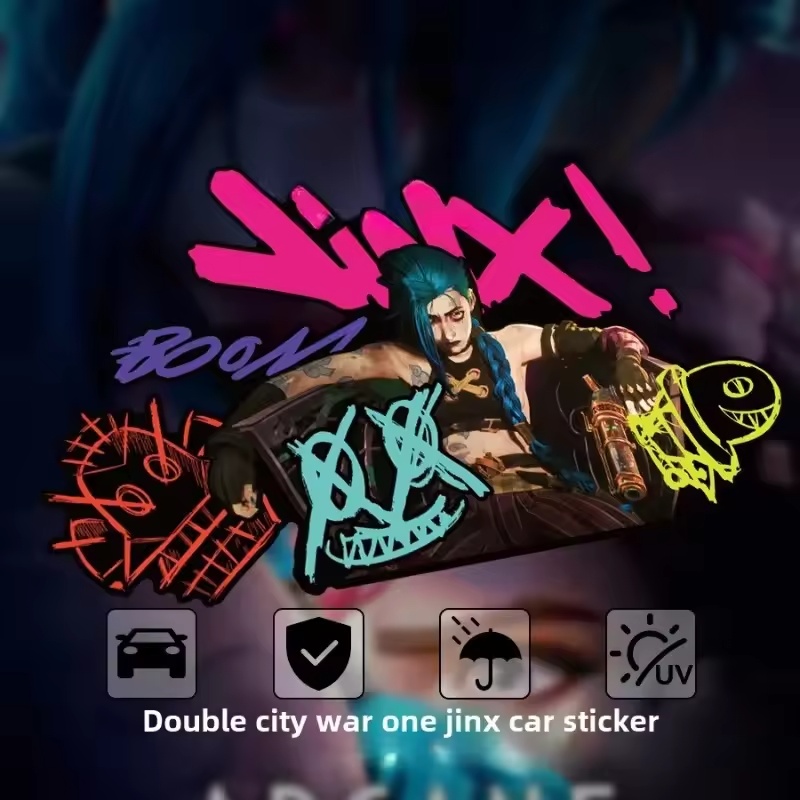 Electric Gadget - Arcane Jinx Graffiti reflecterende autosticker elektrische