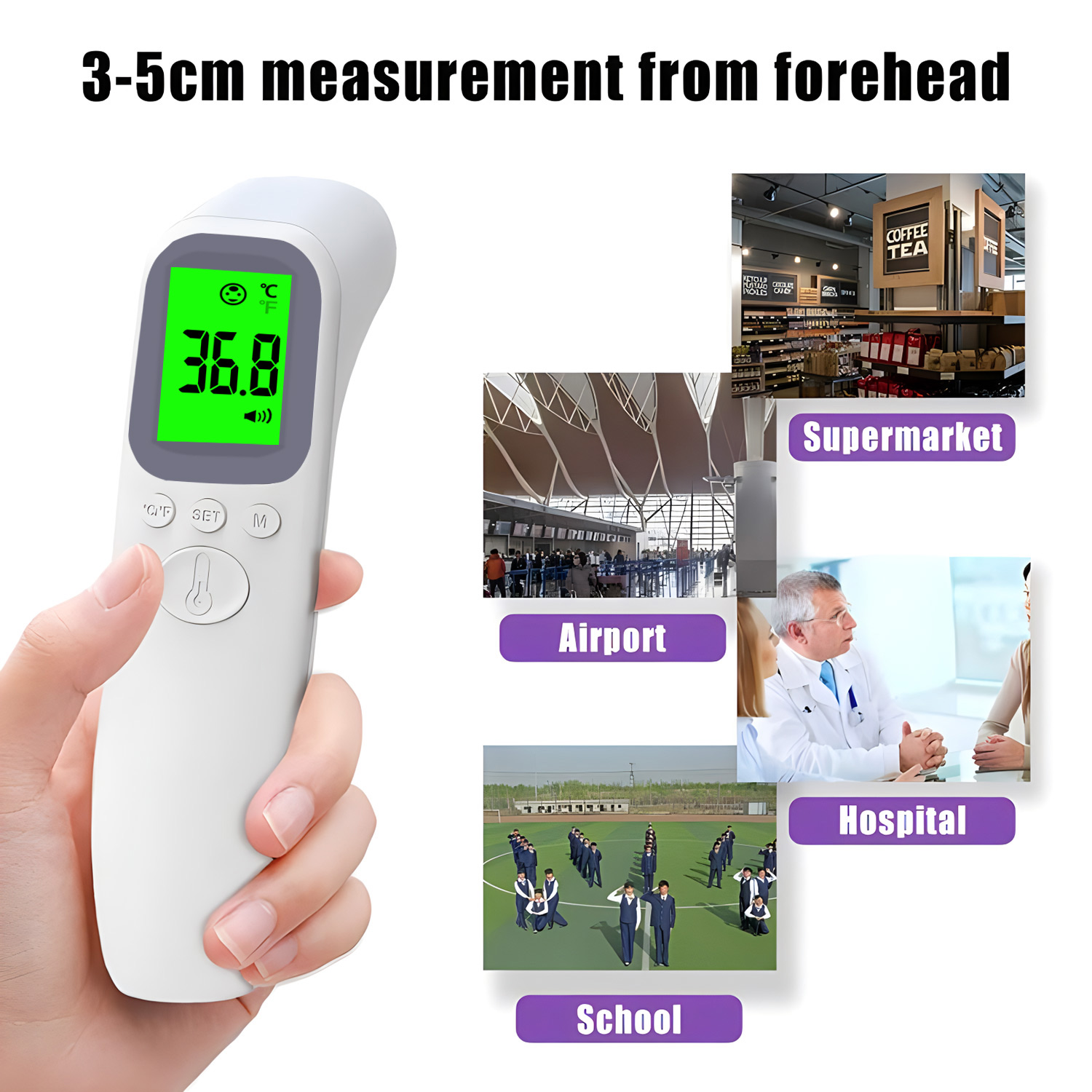 Electronics & Gadgets Starting With V - ALIWUZN Infrarood elektronisch voorhoofdtemperatuurpistool Medische precisiedetector