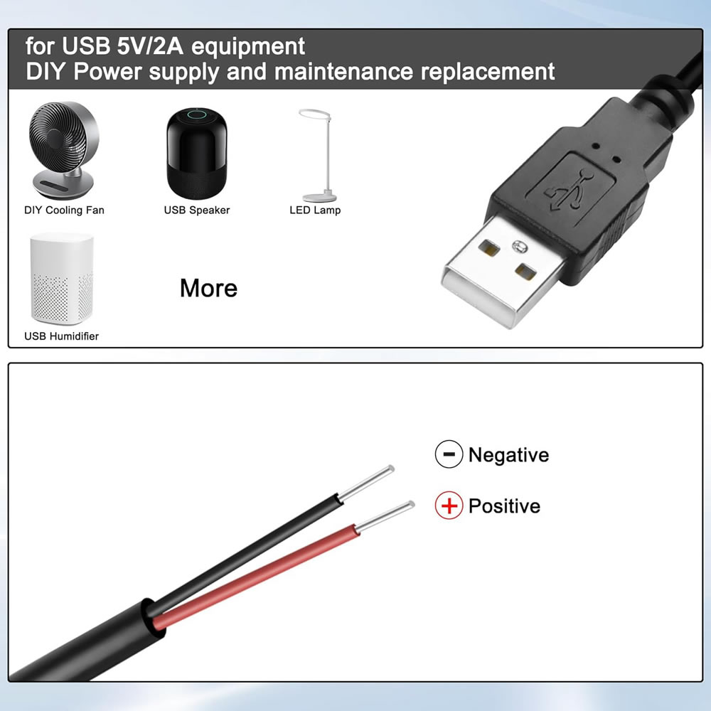 DC 2-pins USB-voedingskabel US - Electronics Repair Gadgets recensie en prijs